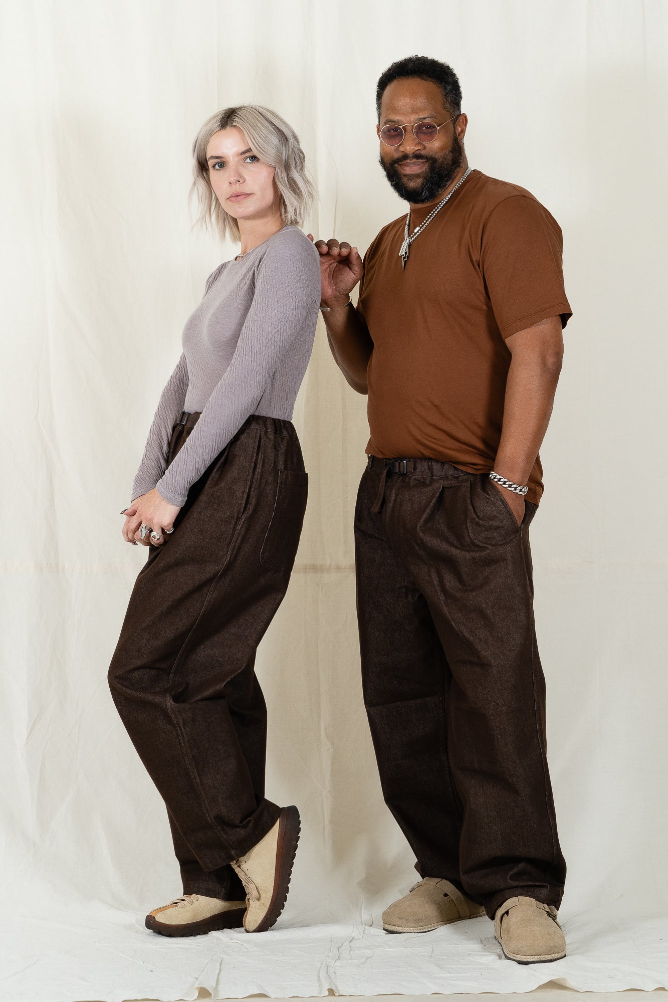 Kappy Two Tuck Wide Denim Pants