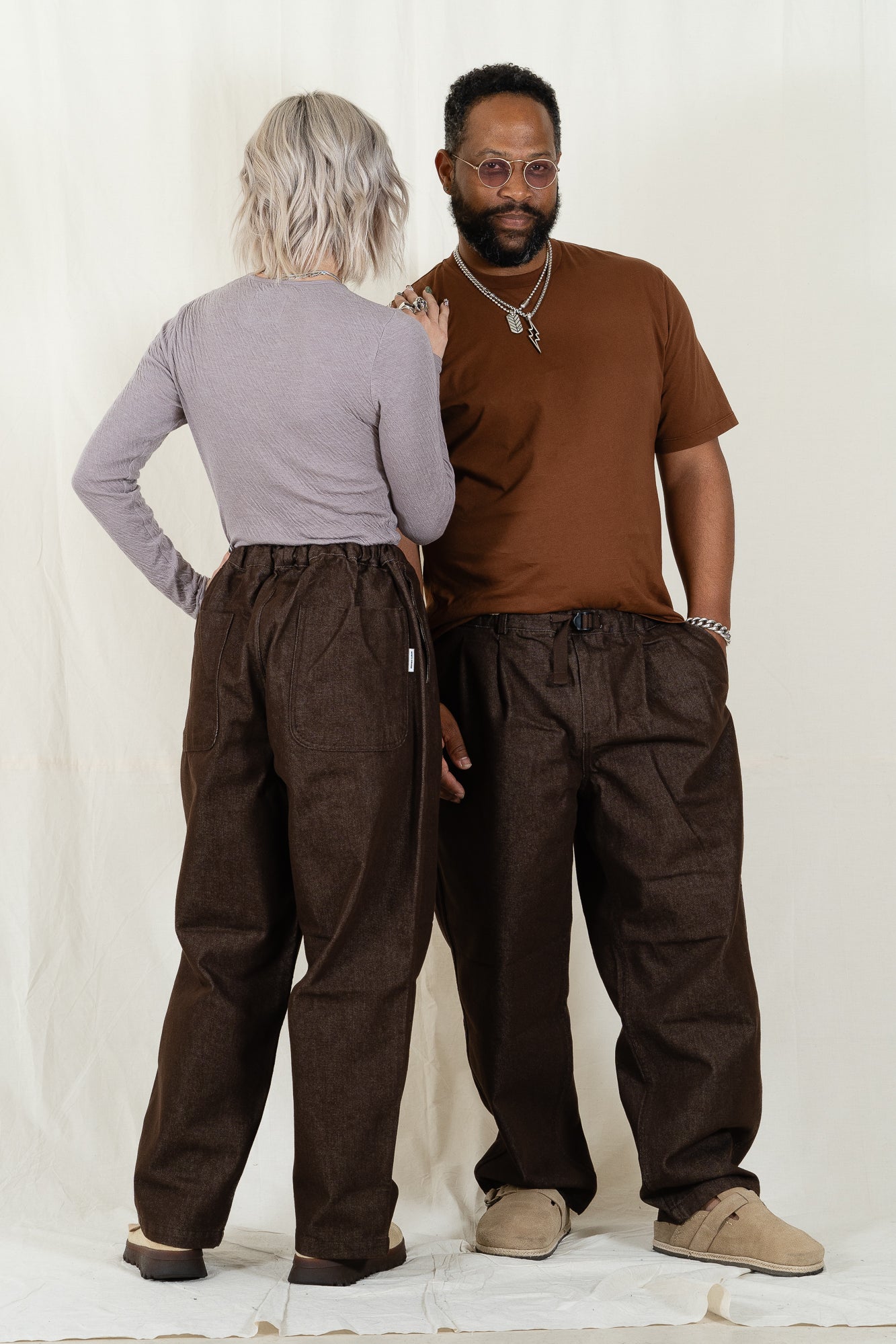 Kappy Two Tuck Wide Denim Pants