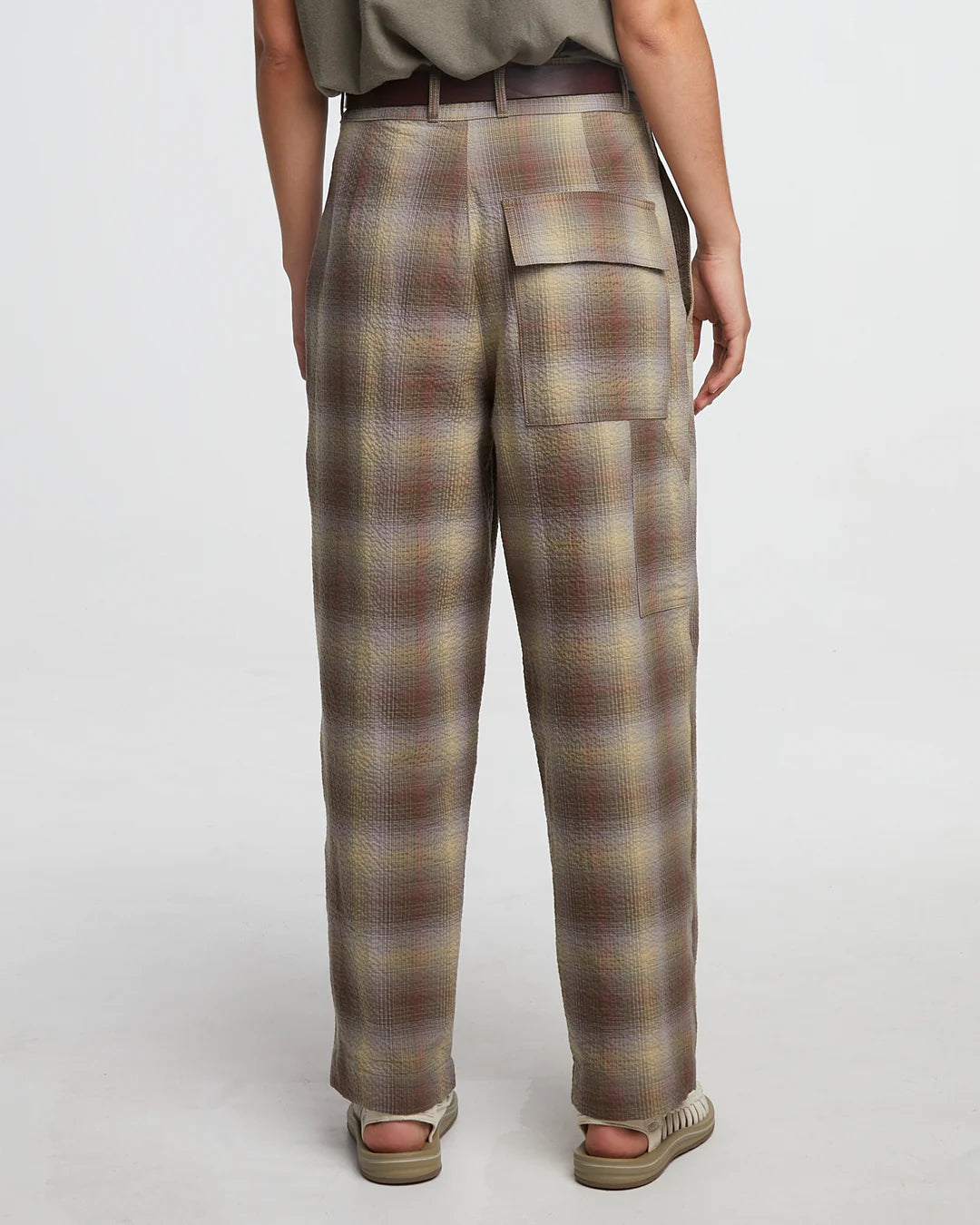 Girls of Dust British Worker Merida Check Pant in khaki