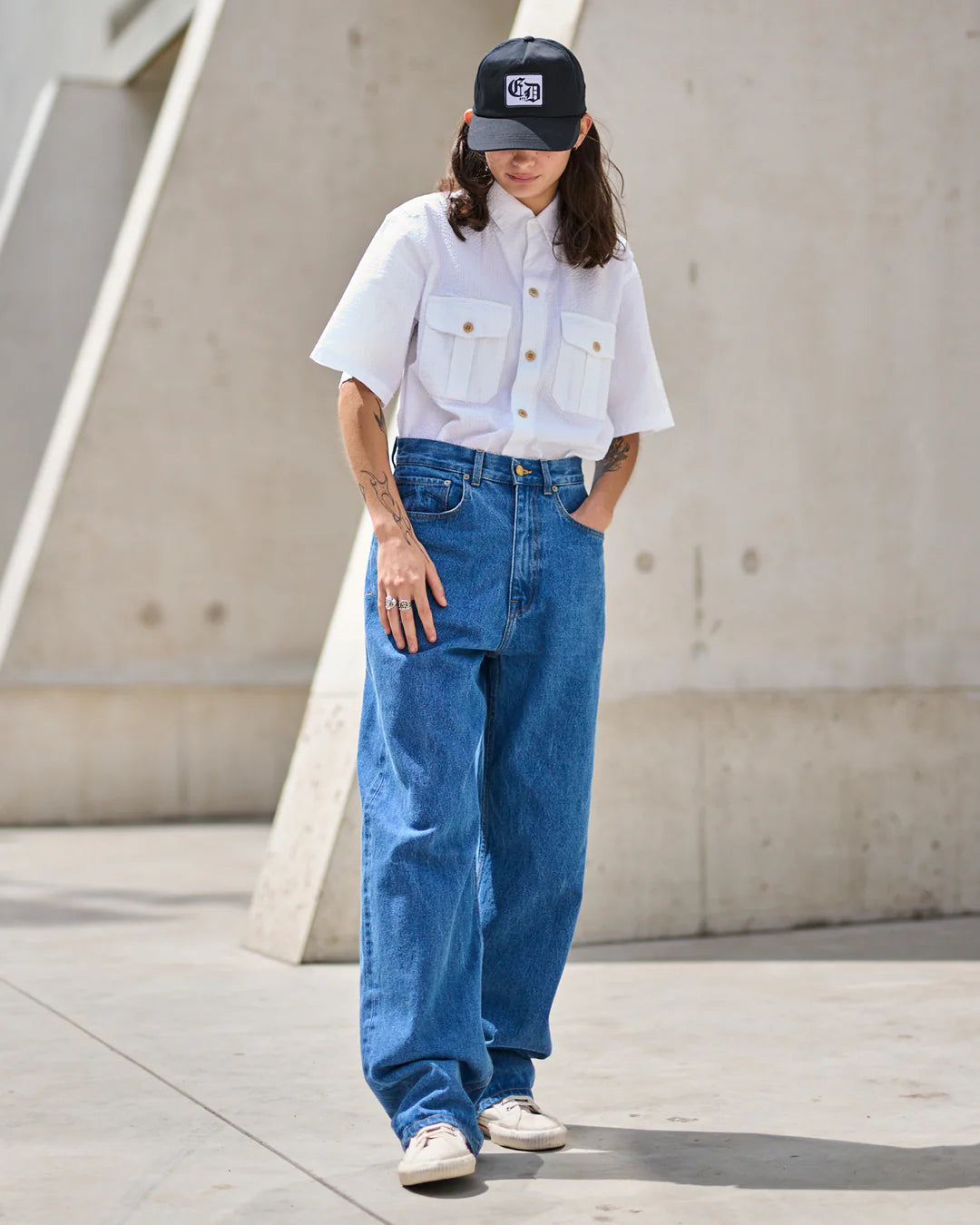 Girls of Dust Zoe Nikko Denim in bleach wash