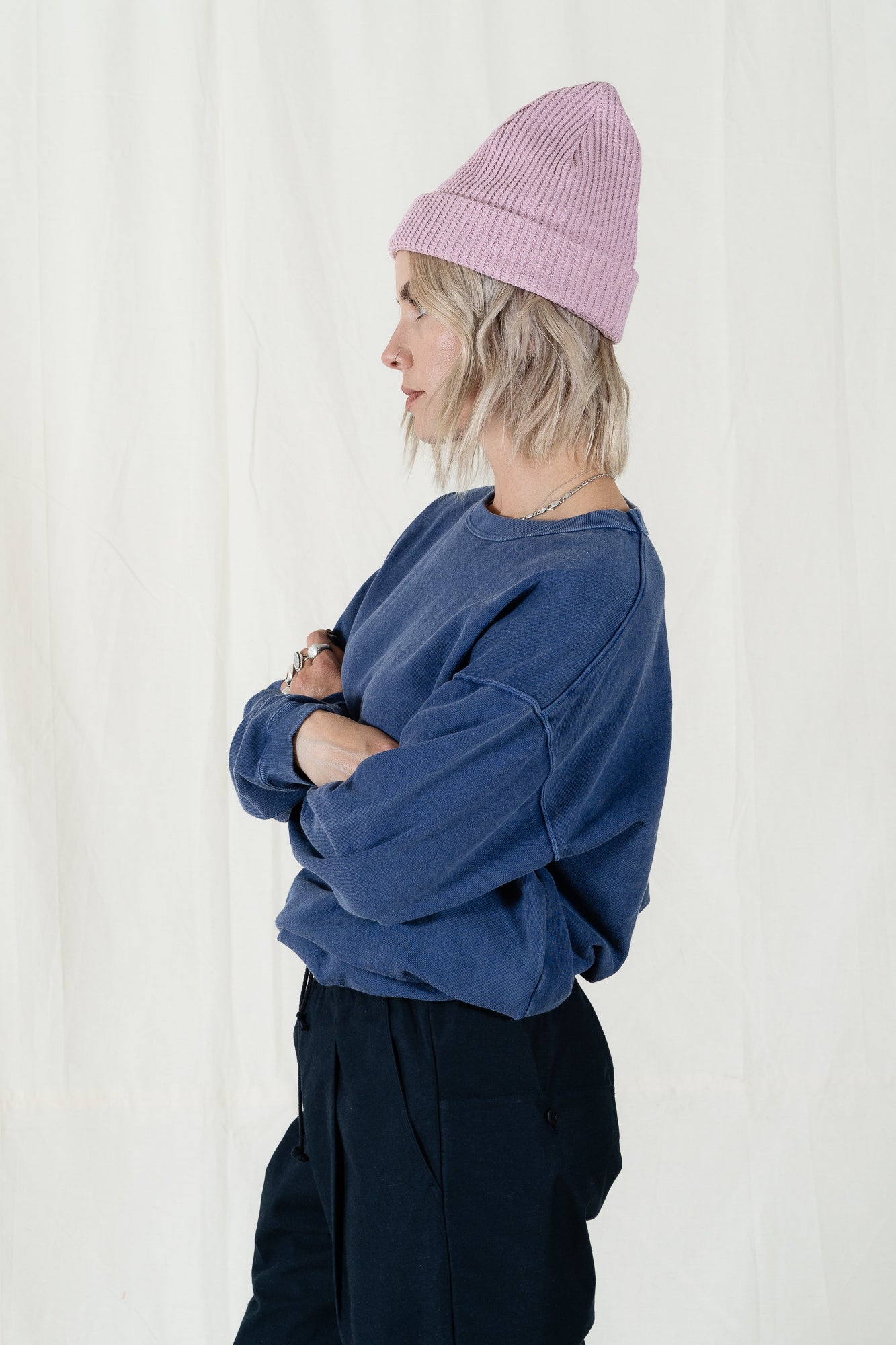 Jackman Faded Blue Sweat Himo Crew