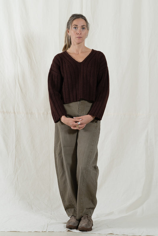 Micaela Greg Cropped Rib Pullover