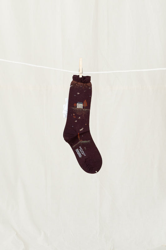 Antipast Lakeside House Women's Socks - Wine