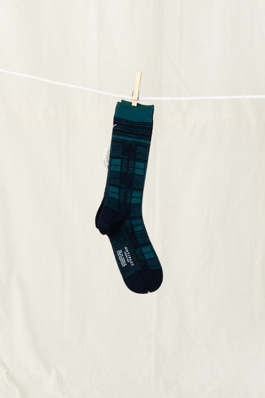 Antipast Tartan Check Women's Socks - Navy