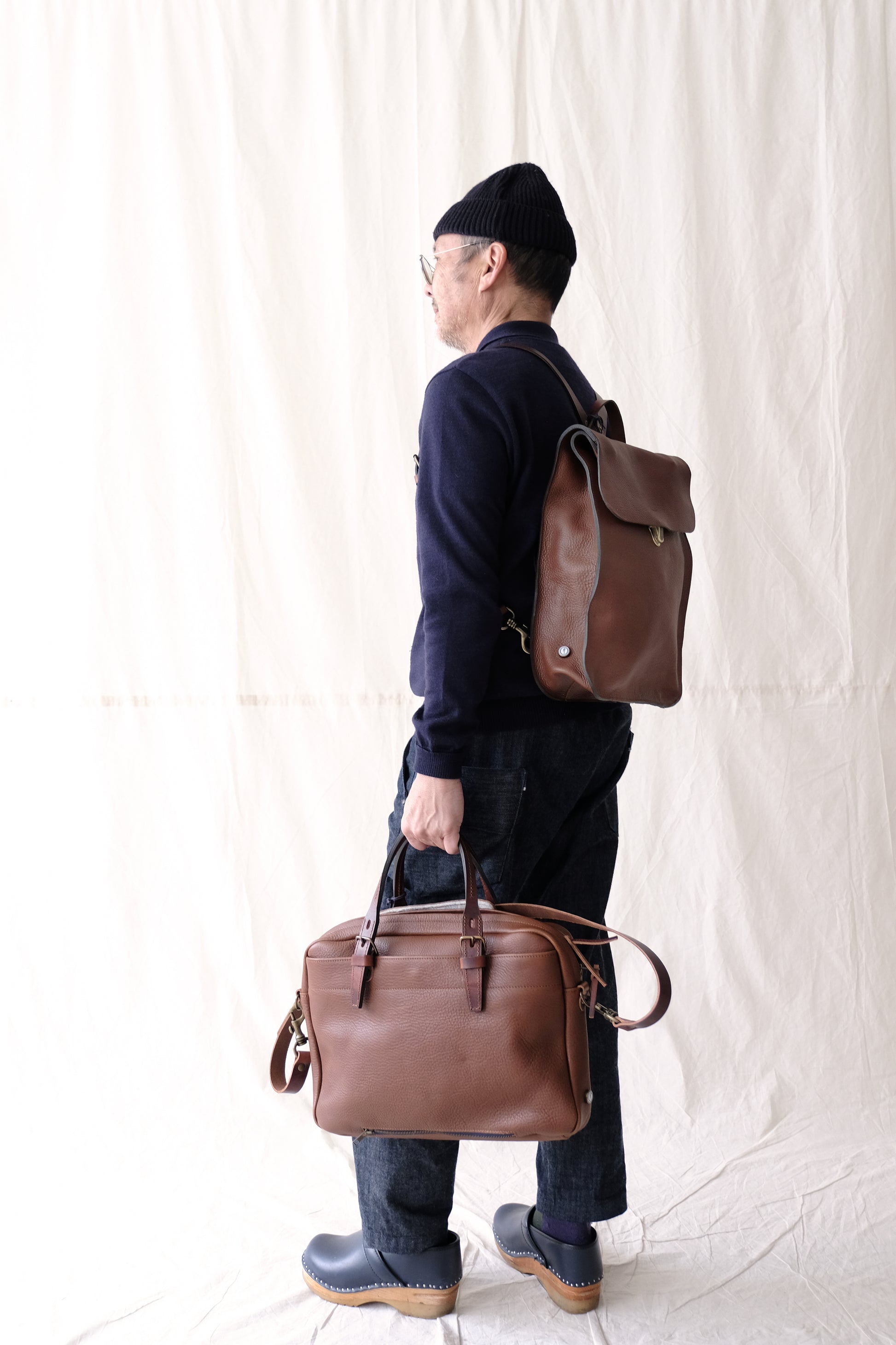 bleu de chauffe puncho leather backpack Bleu de Chauffe Puncho Backpack