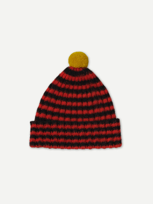 Jo Gordon Narrow Stripe Hat w/ Pompom