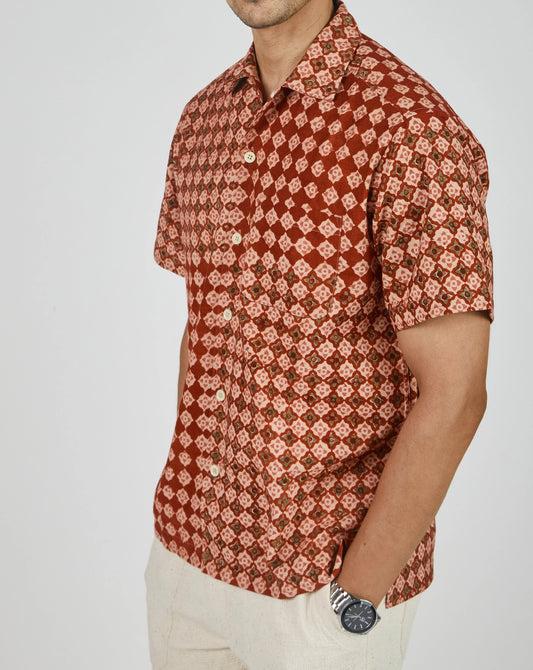 Umber & Ochre Khushi Tile Block Camp Shirt