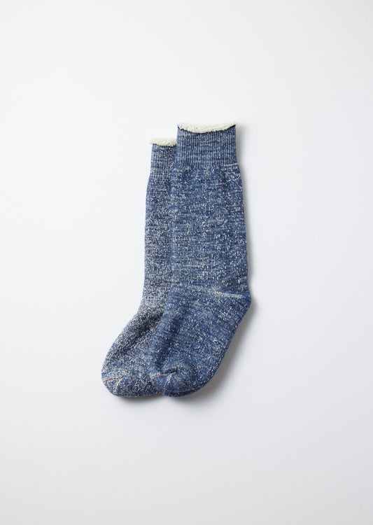 ROTOTO Double Face Crew Socks in Deep Ocean