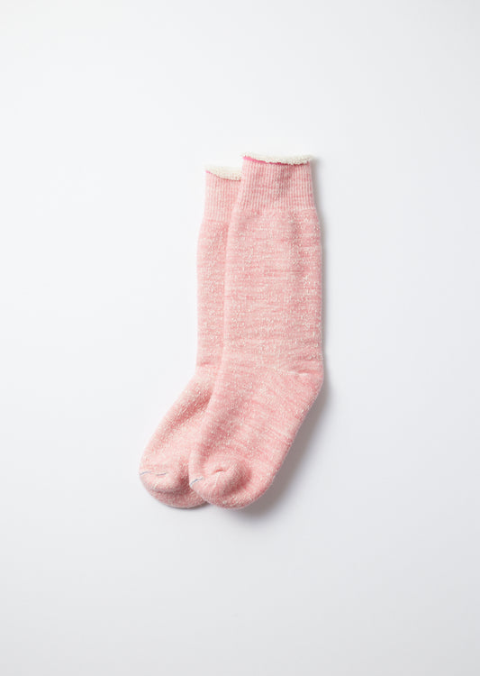 ROTOTO Double Face Crew Socks in Light Pink