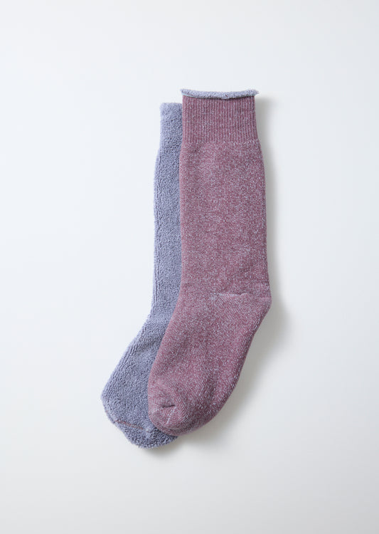 Rototo Reversible Pile Sock in Faded Purple