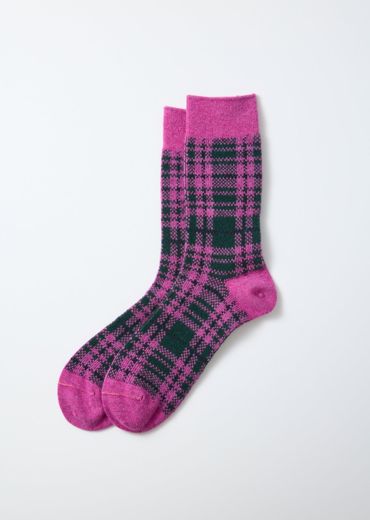 ROTOTO Check Pattern in Pink/Dark Green