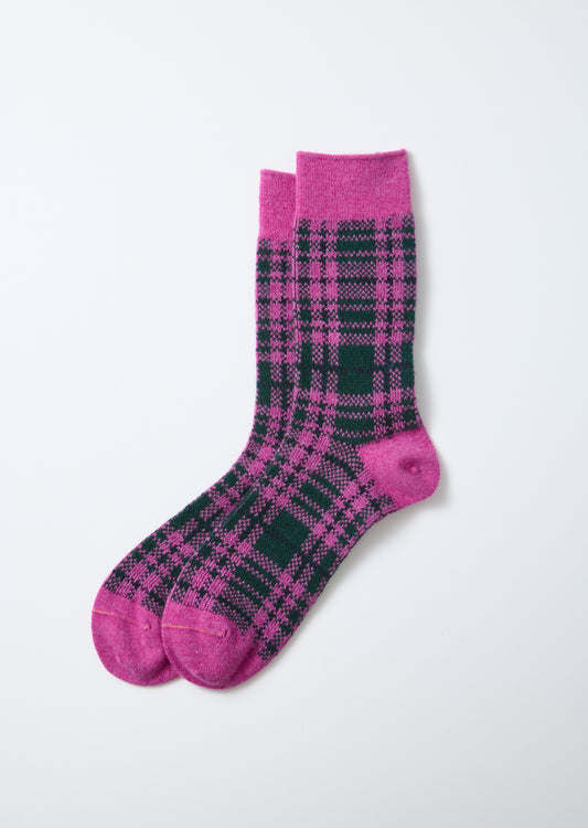 ROTOTO Check Pattern in Pink/Dark Green