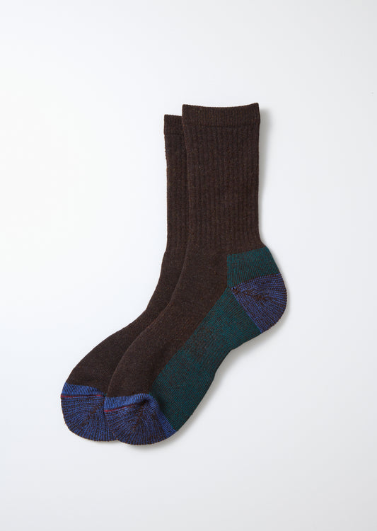 ROTOTO Double Face Merino Pile Socks in Dark Brown
