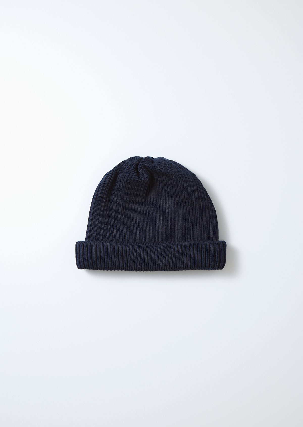 ROTOTO Cotton Roll Up Beanie in Dark Navy