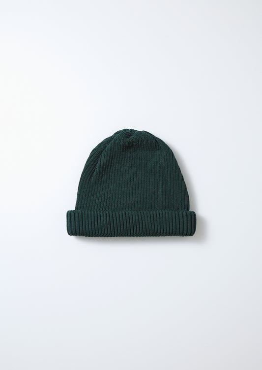 ROTOTO Cotton Roll Up Beanie in Forest Green