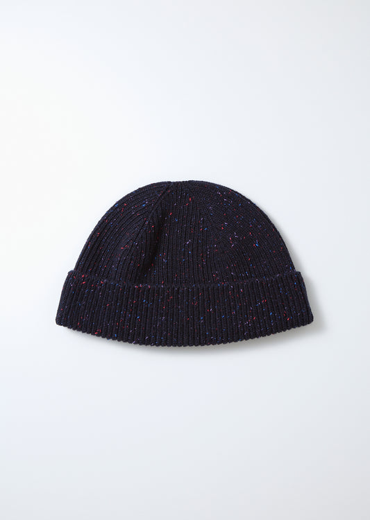 ROTOTO Nep Wool Seamless Beanie in Navy