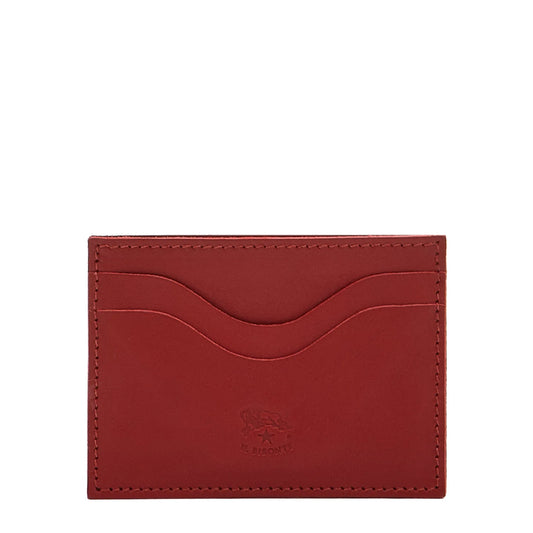 Il Bisonte Salina Card Case in Red