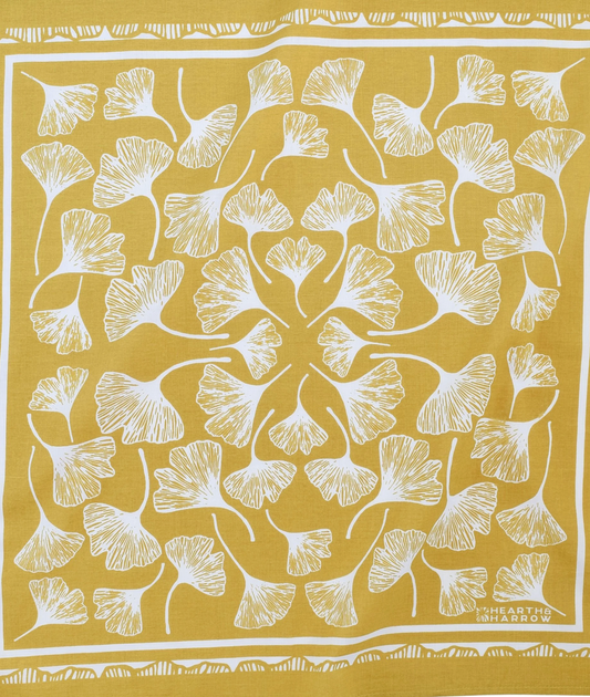 Hearth & Harrow Ginkgo Leaf Bandana - Yellow