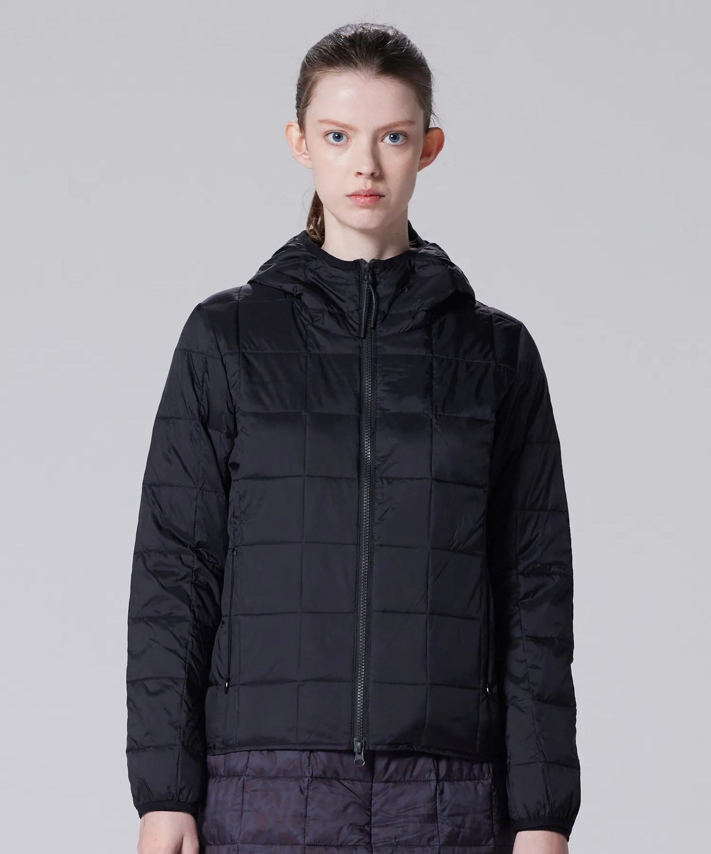 TAION Unisex Basic Hood W-Zip Down Jacket