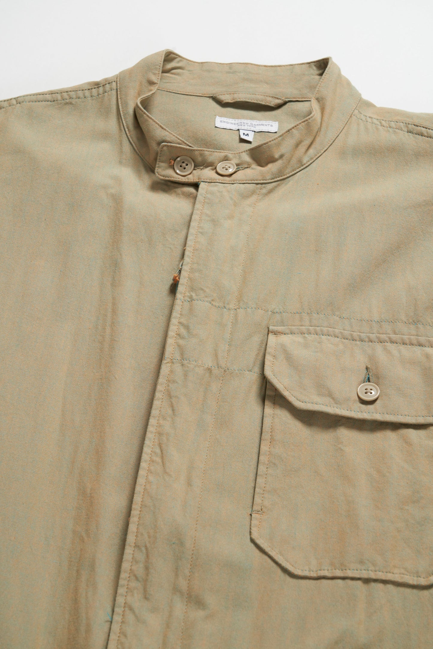 Engineered Garments Cotton Coverall Suit in khaki iridescent 