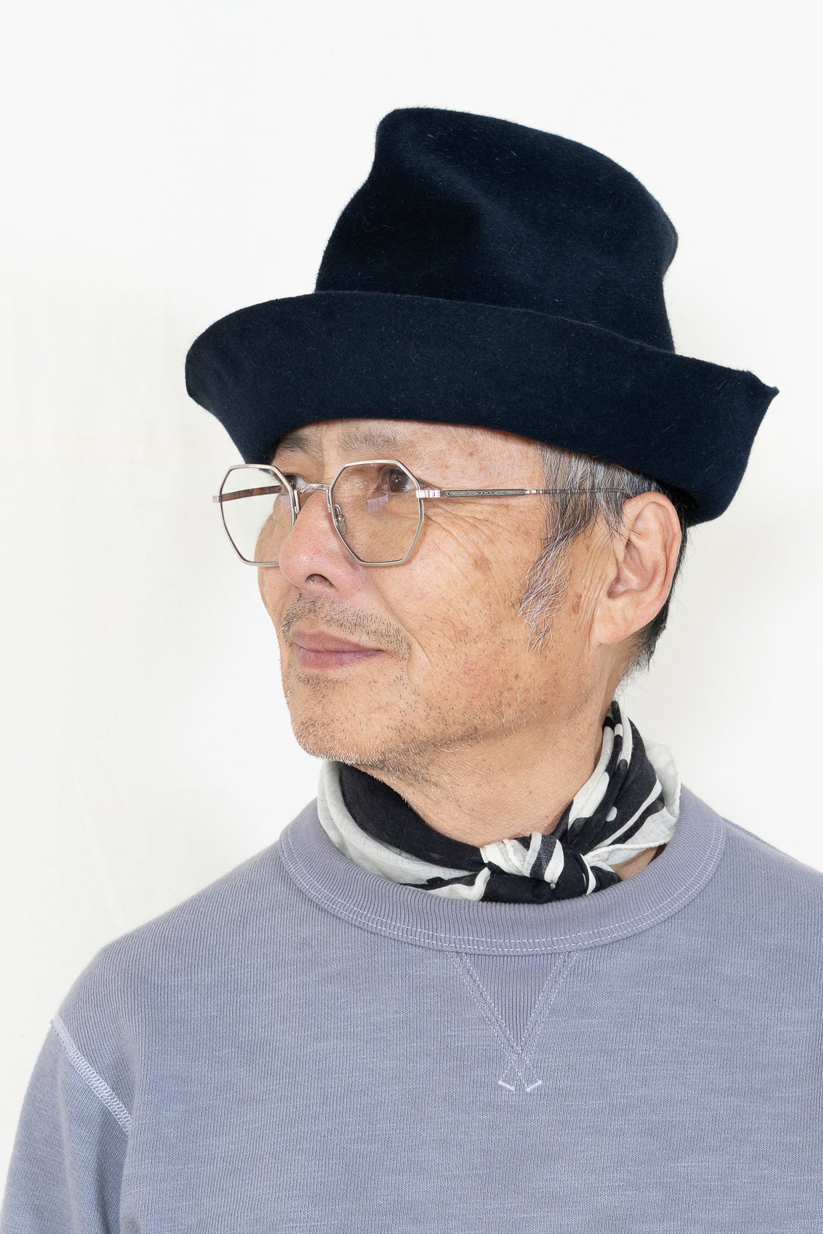 Reinhard Plank Artista Lapin Satin Hat in Blue