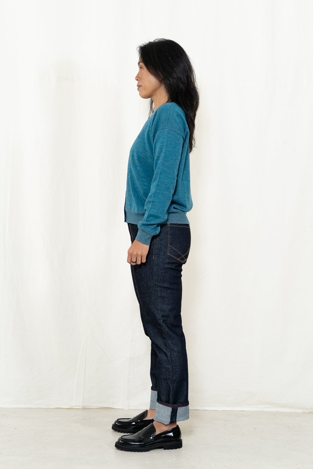 Casa Isaac Woman Cardigan in Turquoise-Taupe