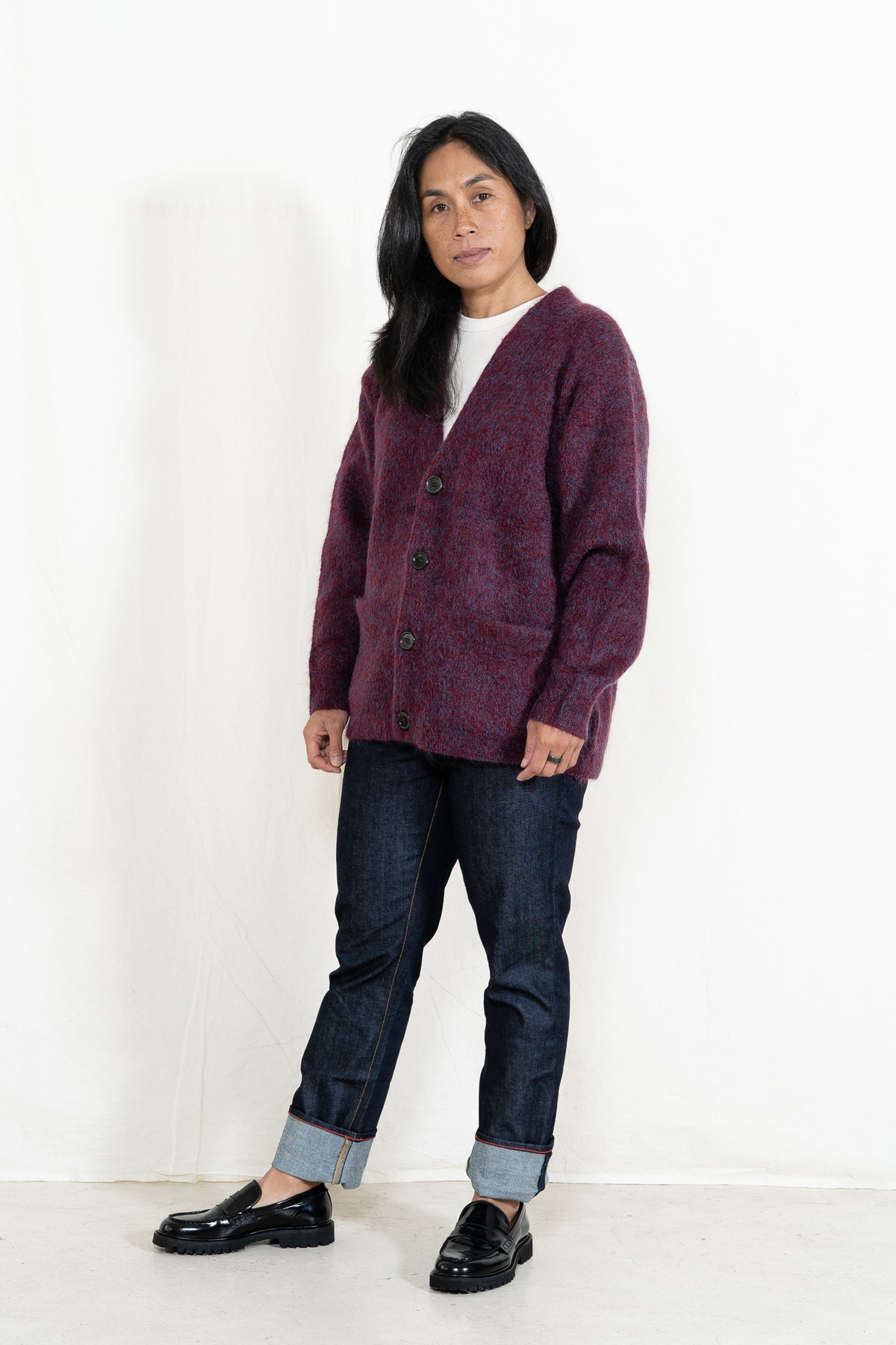 Sayaka Davis Mohair Cardigan in Mulberry