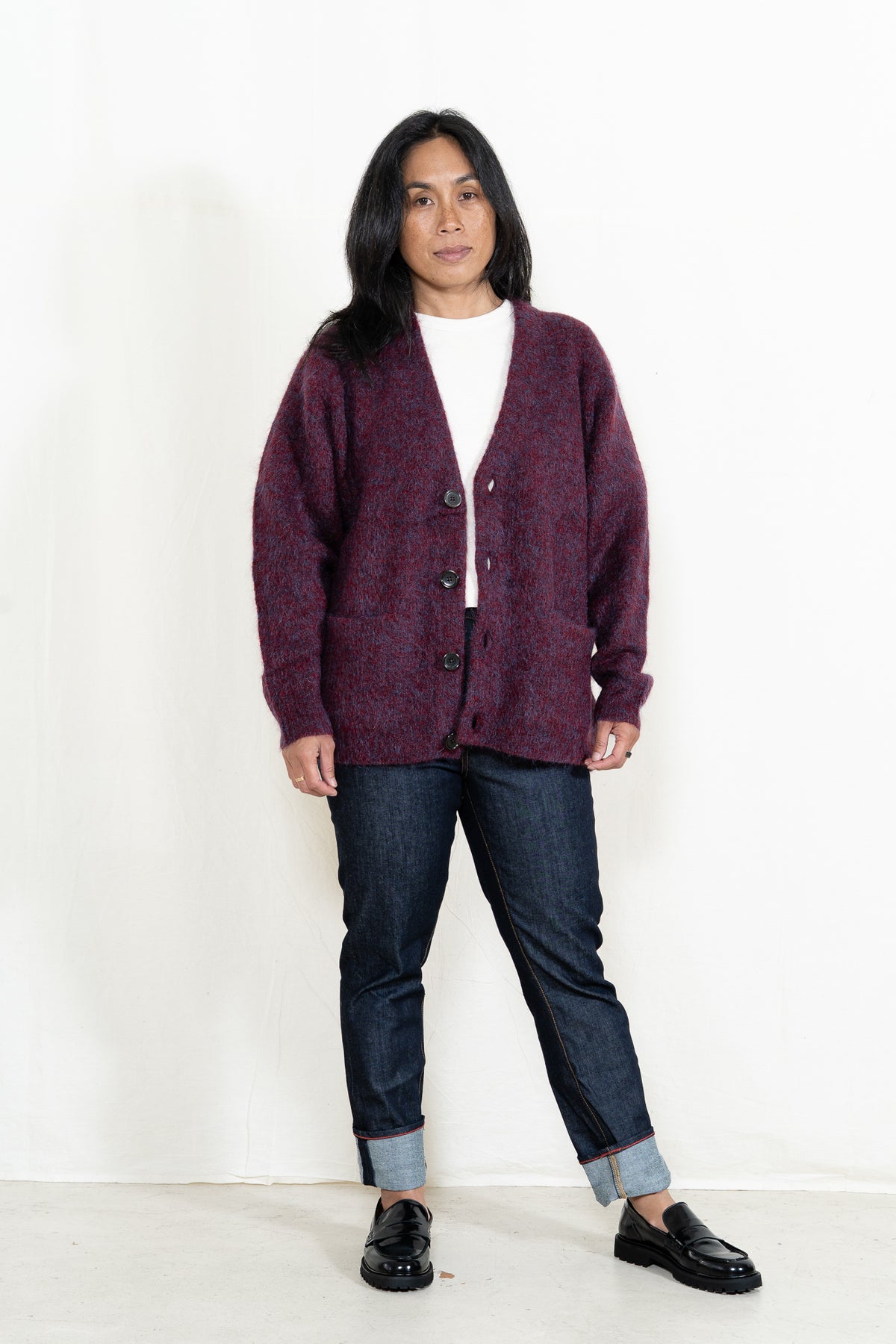 Sayaka Davis Mohair Cardigan in Mulberry