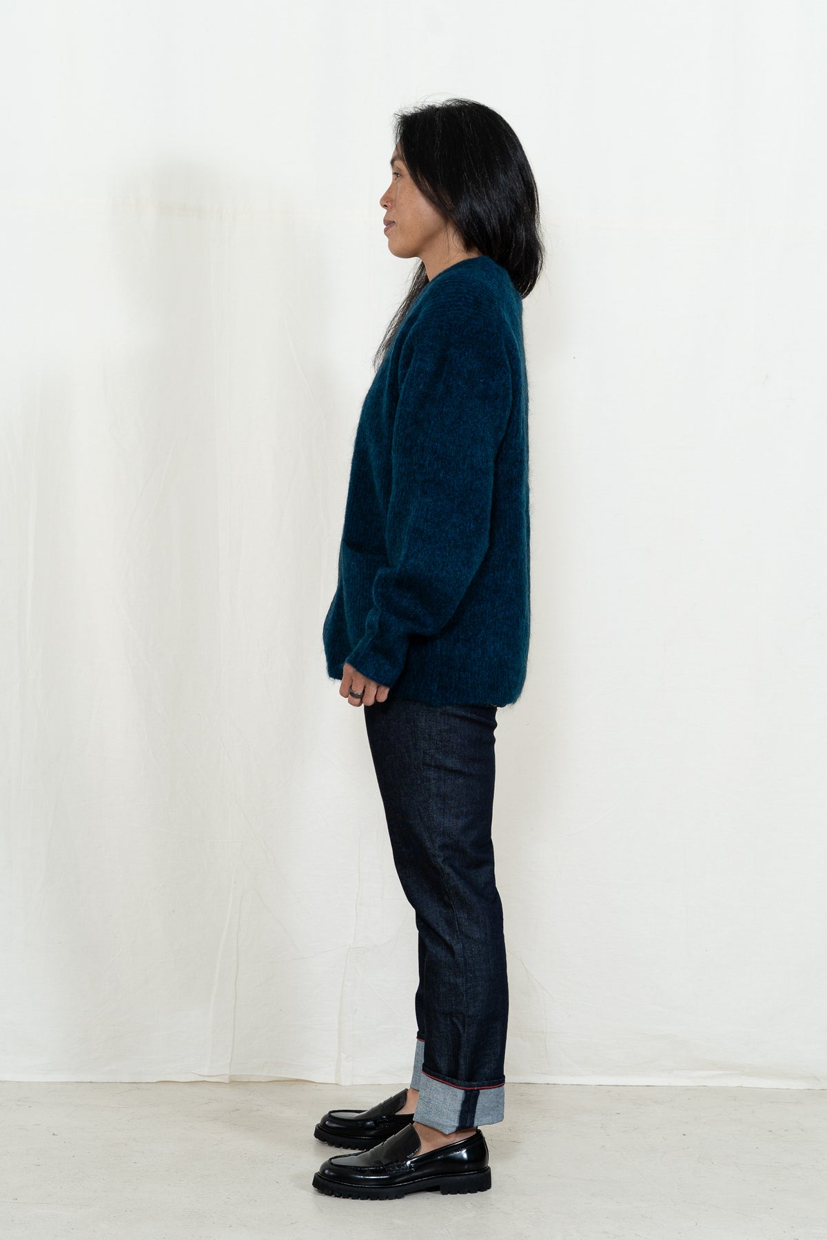 Sayaka Davis Mohair Cardigan in Midnight Blue