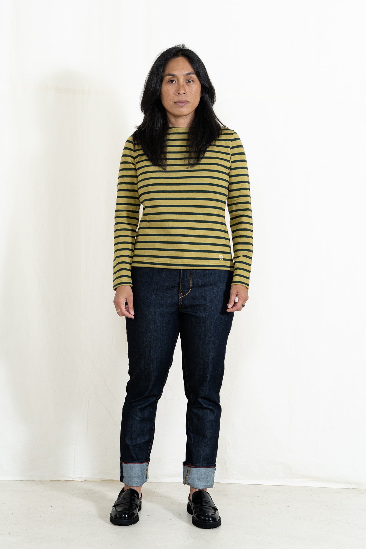 Armor-Lux Mariniere ML in Green Moss and Otranto
