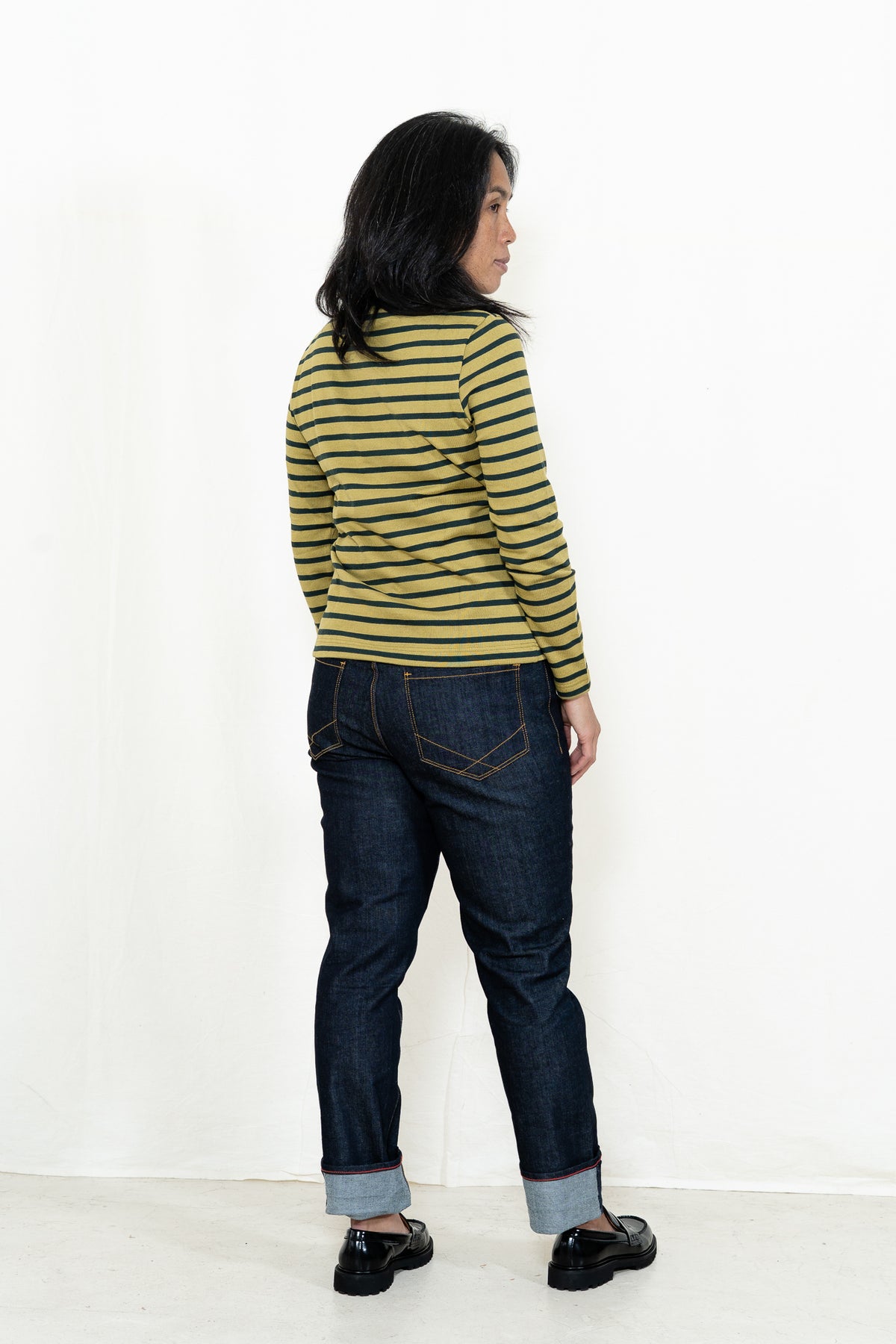 Armor-Lux Mariniere ML in Green Moss and Otranto