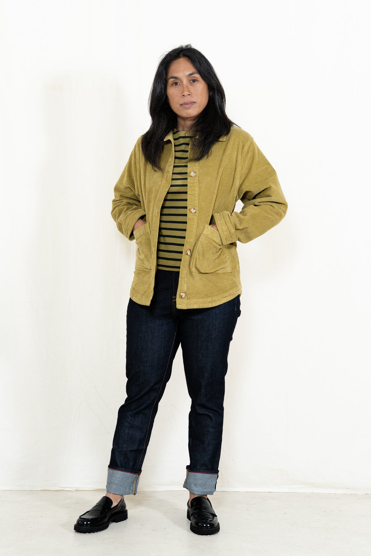 Armor-Lux Cord Fisherman's Jacket in Green Moss