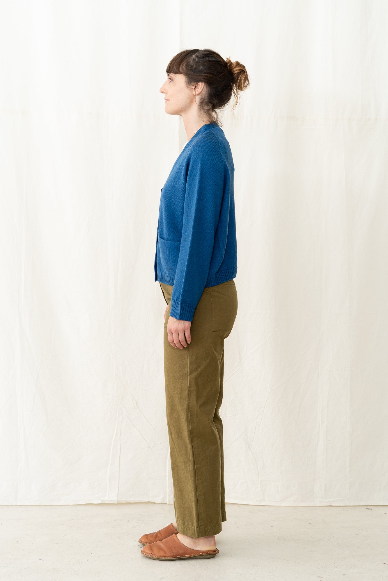 SARAHWEAR Merino Cardigan Sweater in Blue
