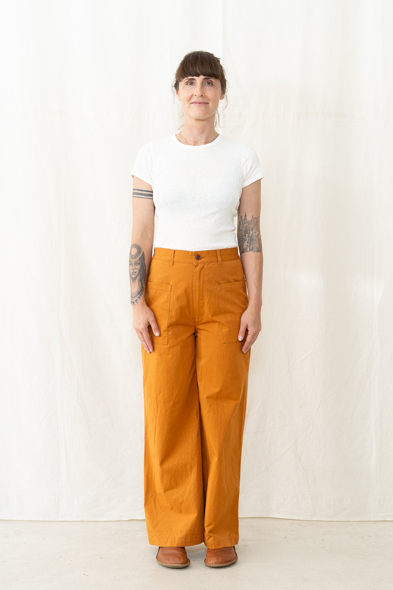 SARAHWEAR Ali Pant-High Density Twill in Rust