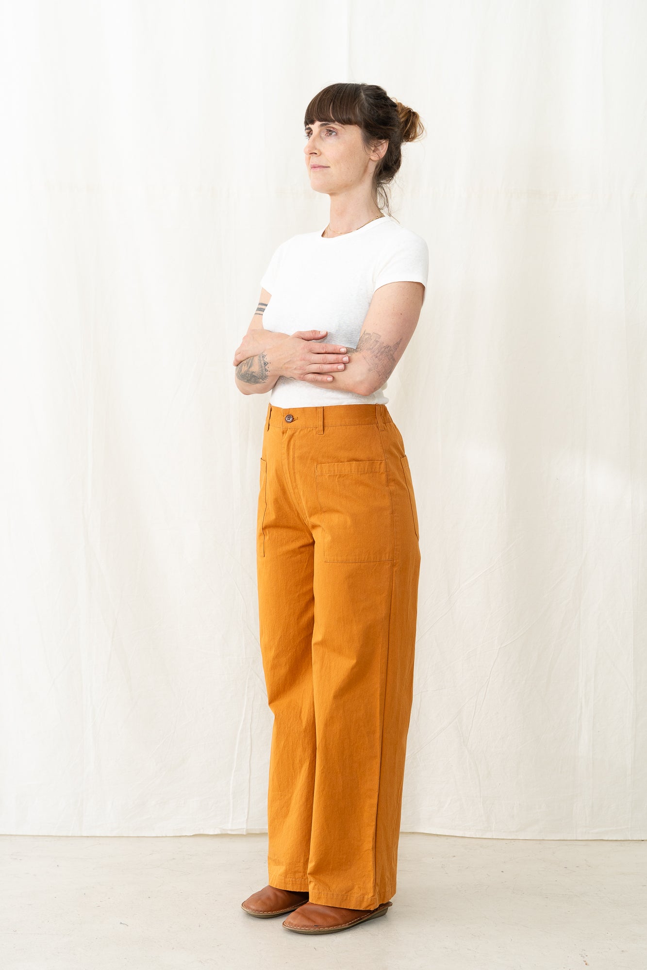 SARAHWEAR Ali Pant-High Density Twill in Rust