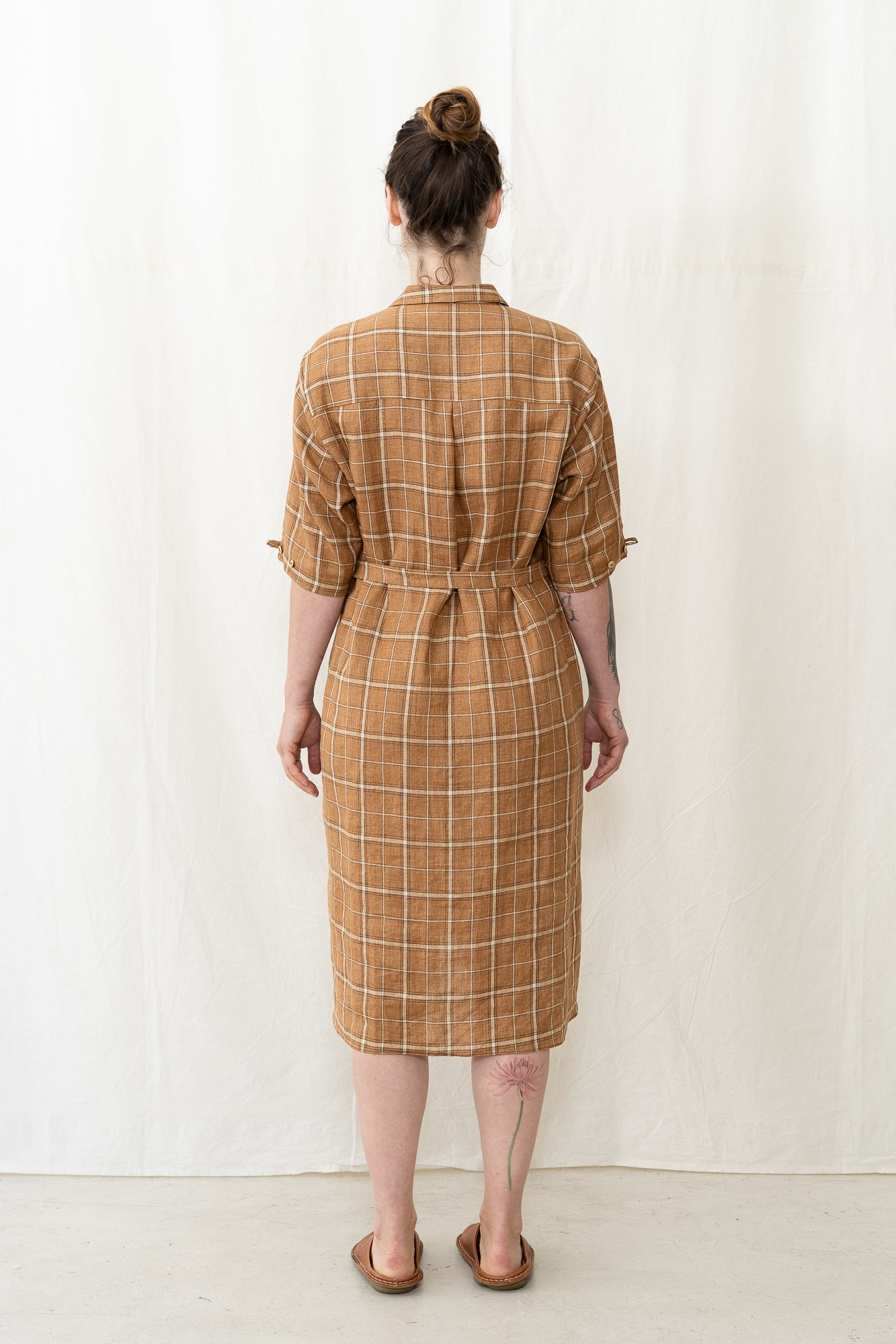 HYE SUN MUN Irina Dress in Golden Plaid