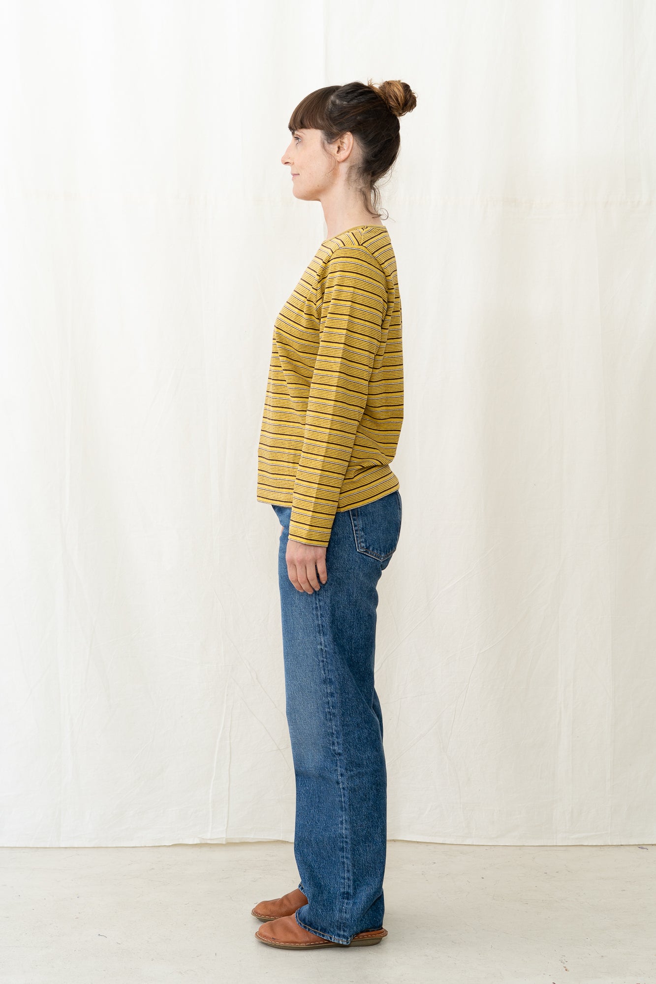 SARAHWEAR Stripe Jersey Shirt in Mustard