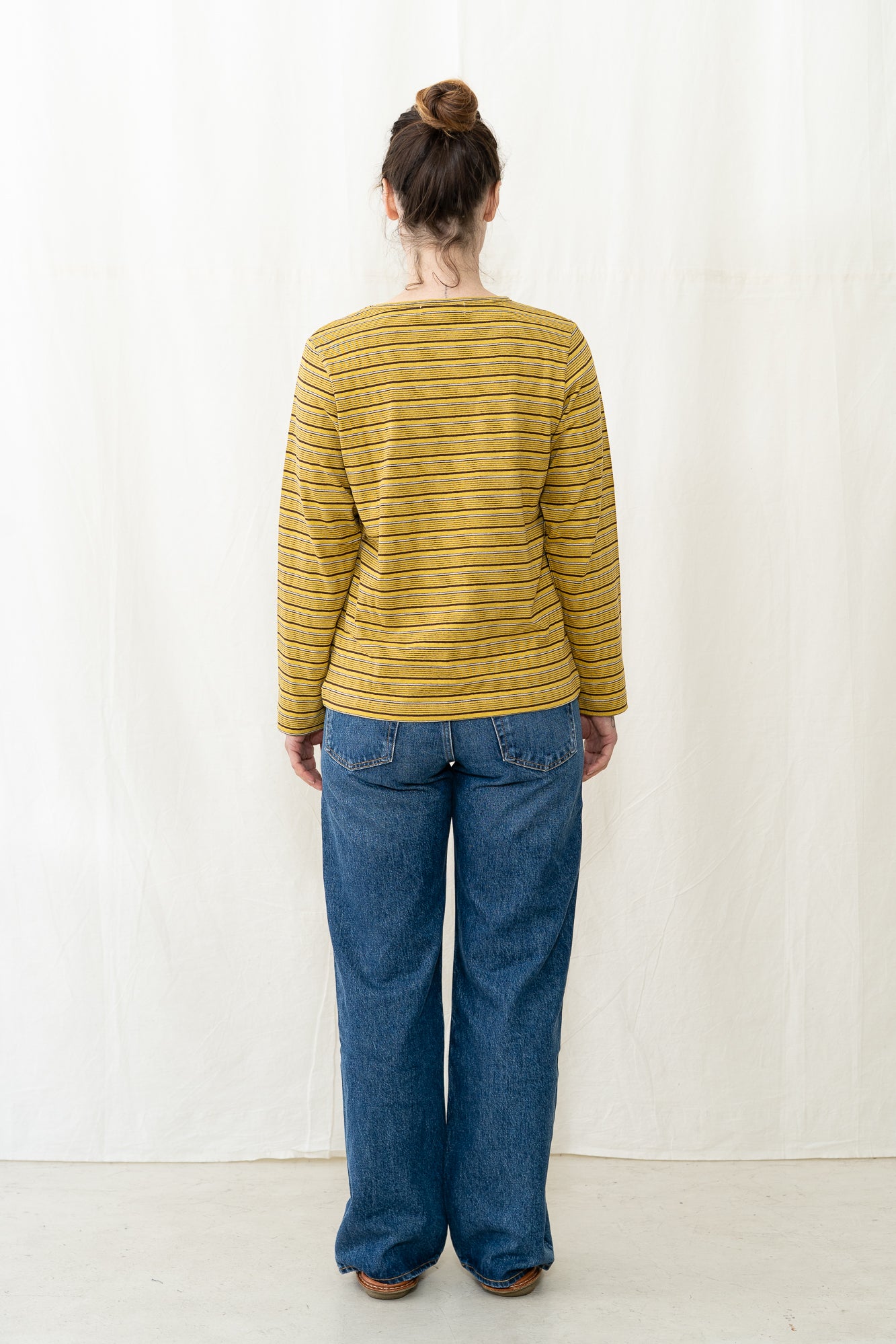 SARAHWEAR Stripe Jersey Shirt in Mustard
