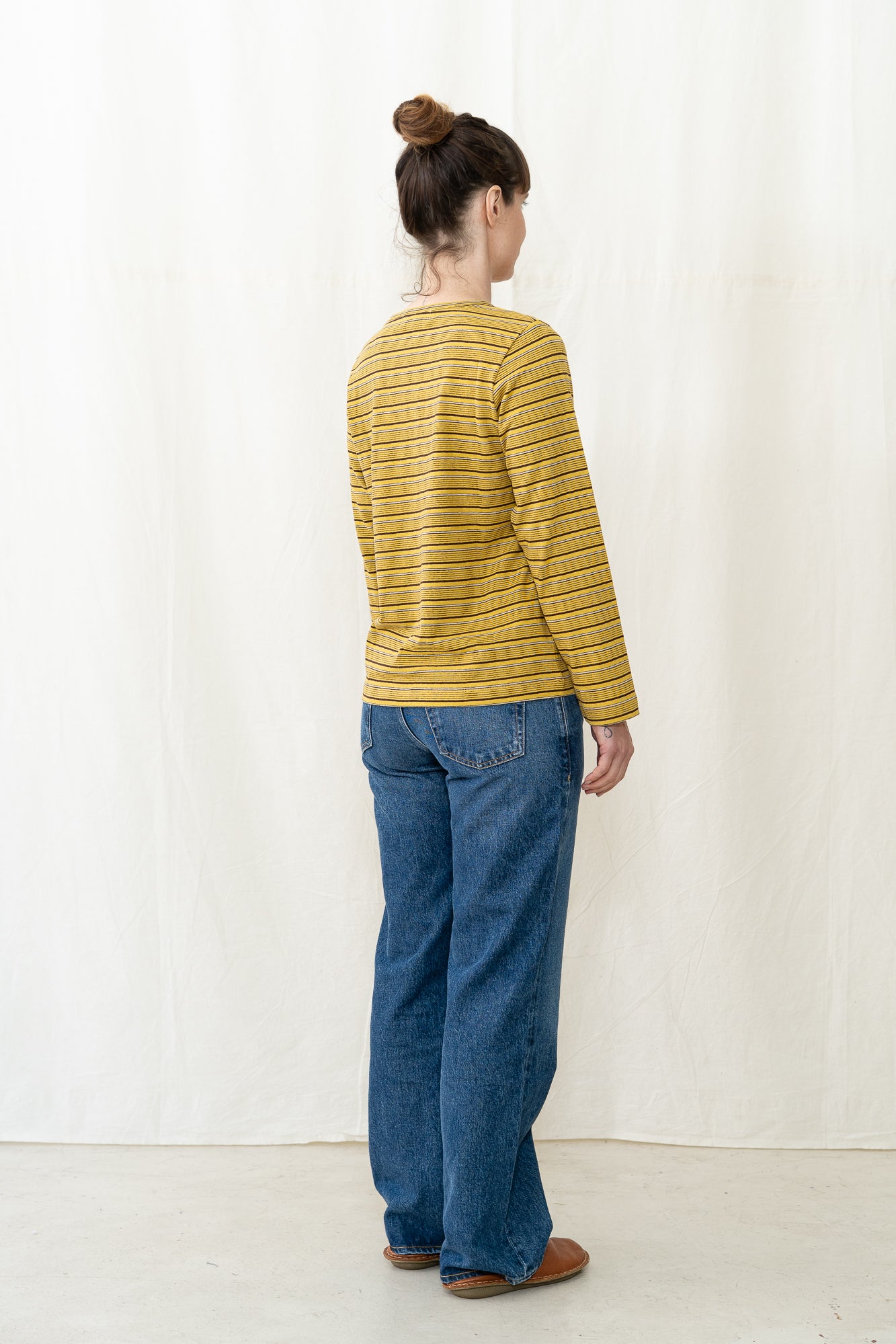 SARAHWEAR Stripe Jersey Shirt in Mustard
