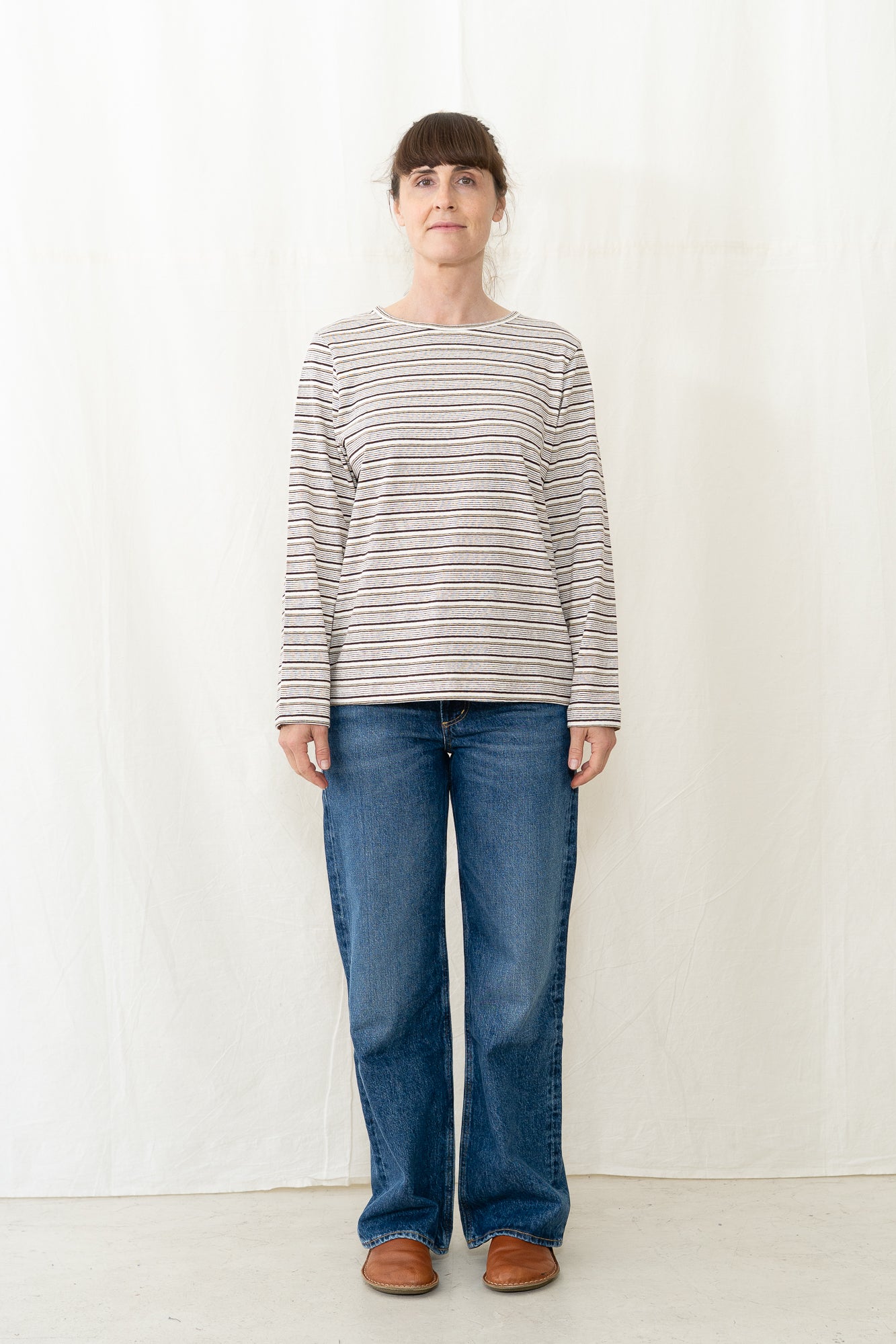 SARAHWEAR Stripe Jersey Shirt in Ivory
