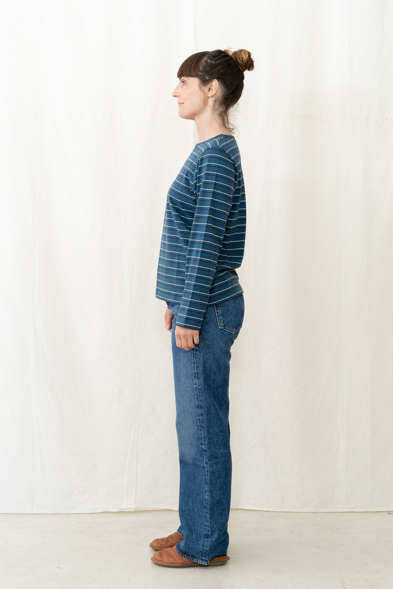 SARAHWEAR Stripe Jersey Shirt in Blue