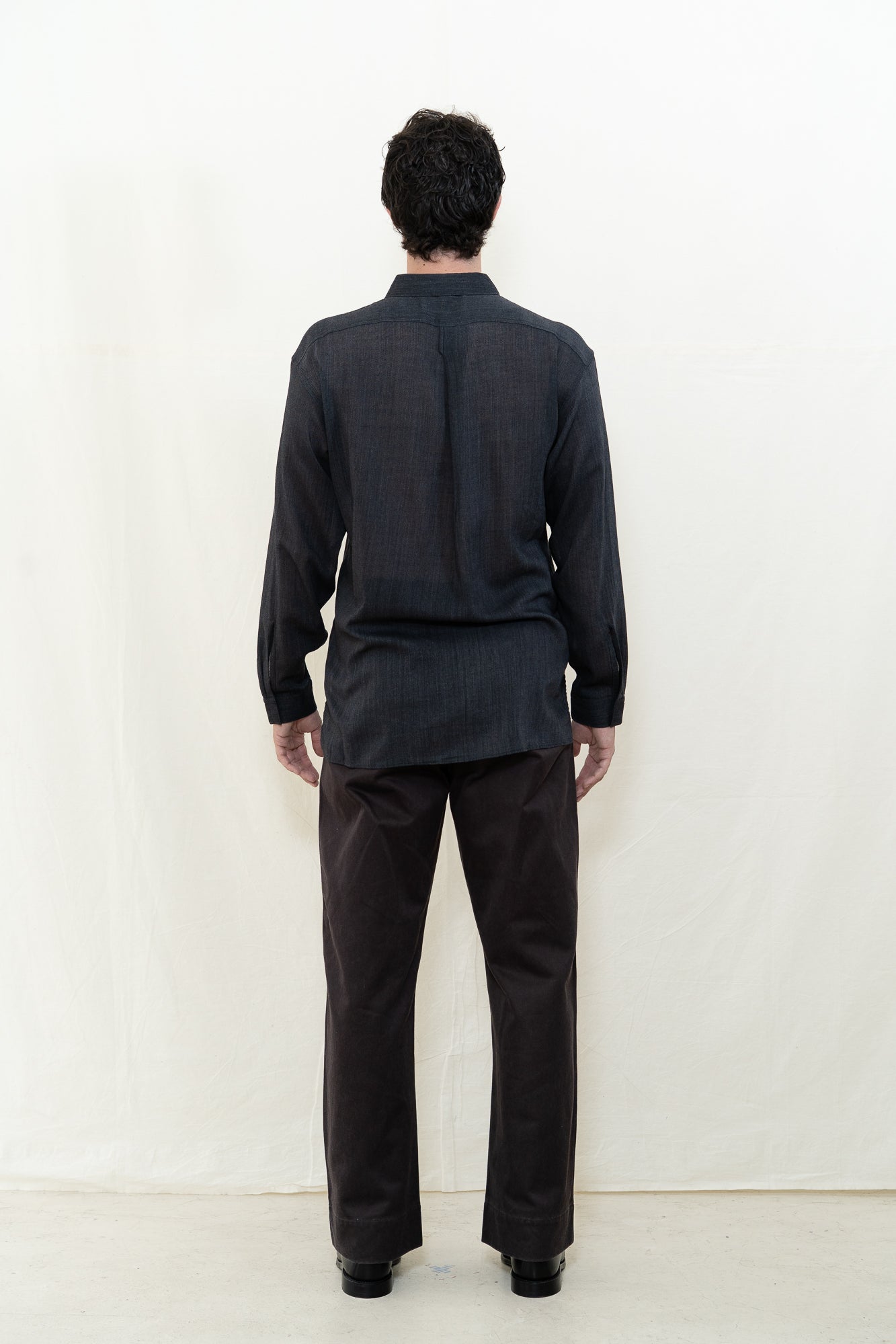 MotivMfg Shura Wool Twill Shirt in Charcoal
