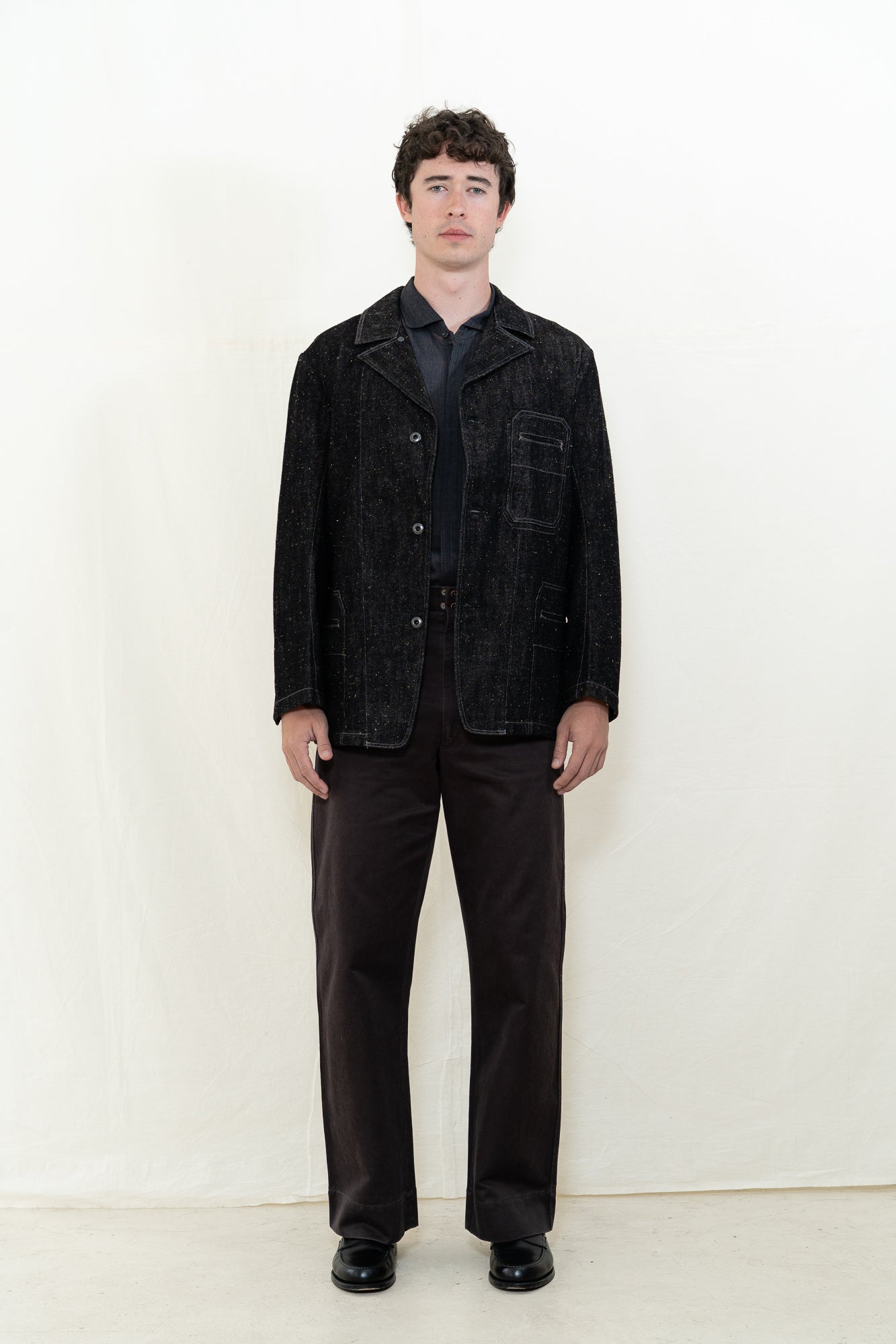 MotivMfg Castel Donegal Denim Jacket in Brown