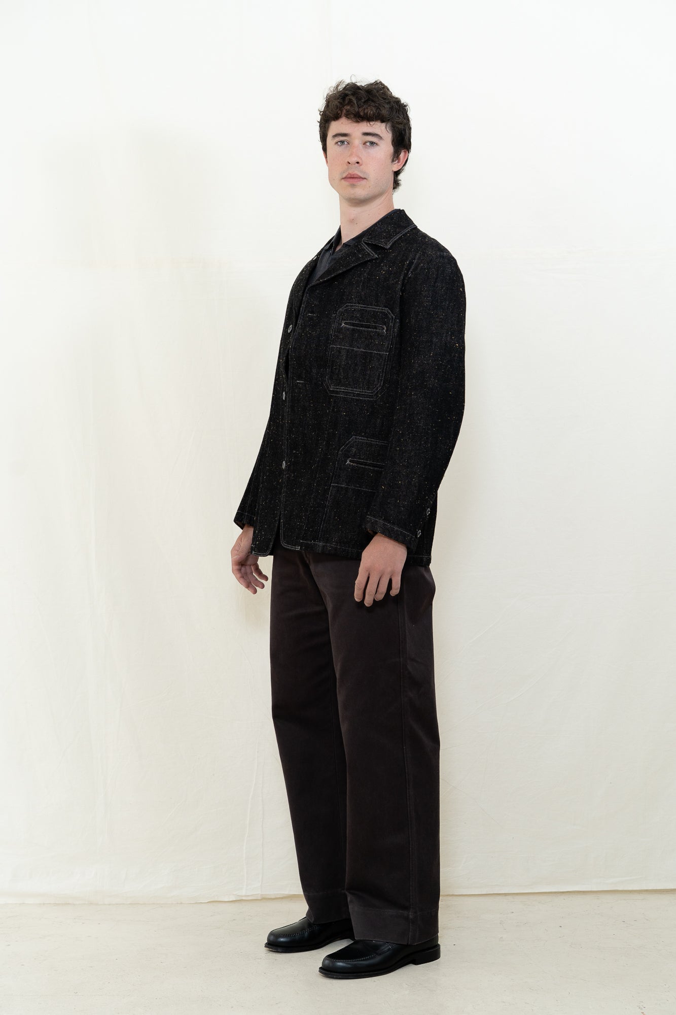 MotivMfg Castel Donegal Denim Jacket in Brown