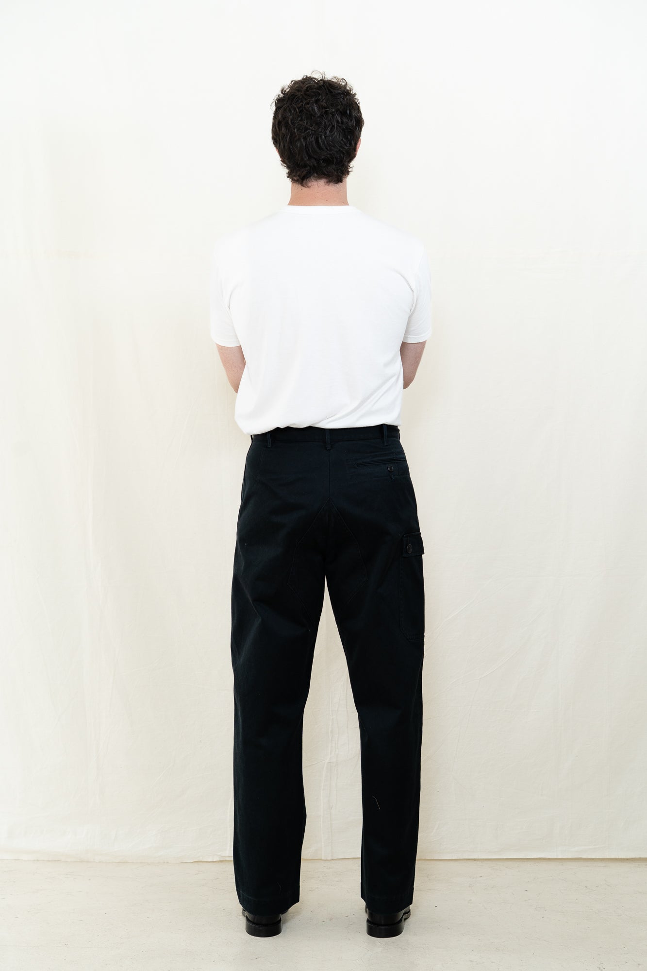 MotivMfg Dessin Sateen Army Trousers in Black