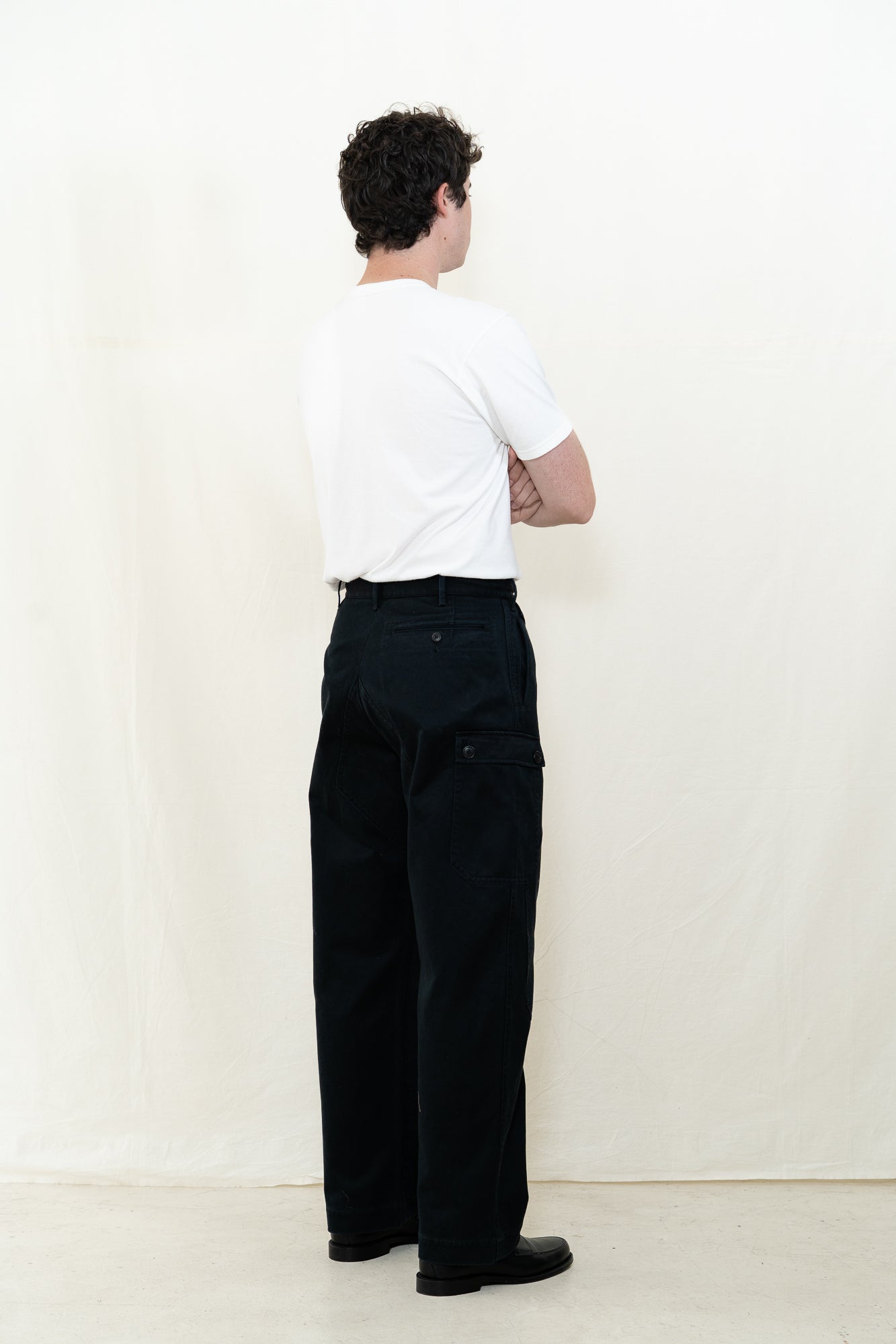 MotivMfg Dessin Sateen Army Trousers in Black