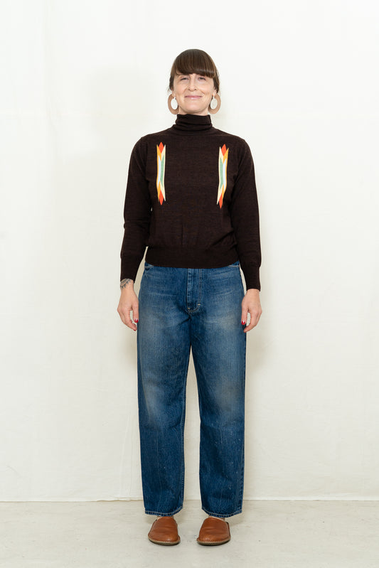 DEGEN Butterfly Intarsia T-neck in Walnut