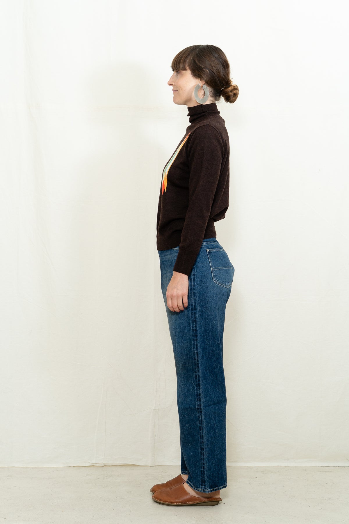 DEGEN Butterfly Intarsia T-neck in Walnut