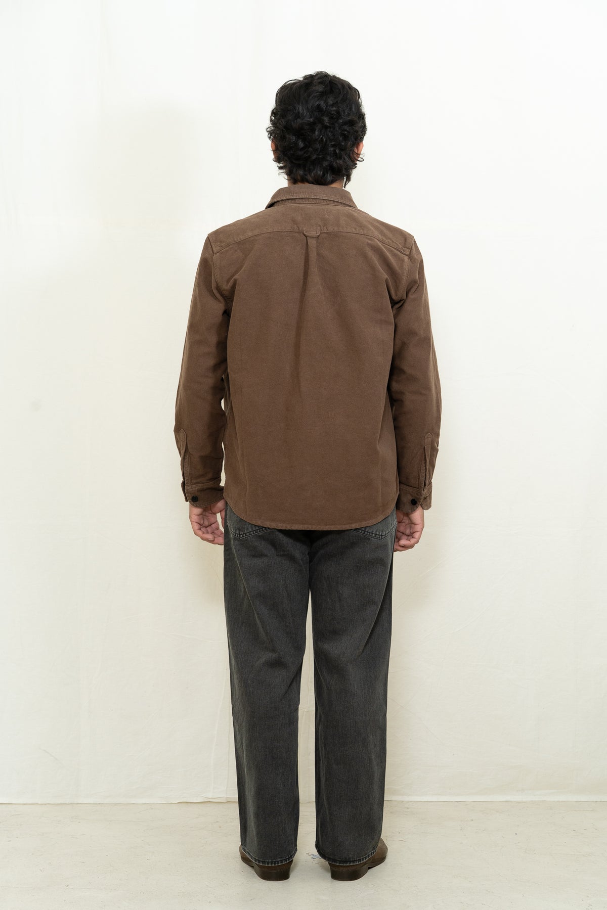 C.O.F Studio Soft Moleskin Overshirt in Nutella