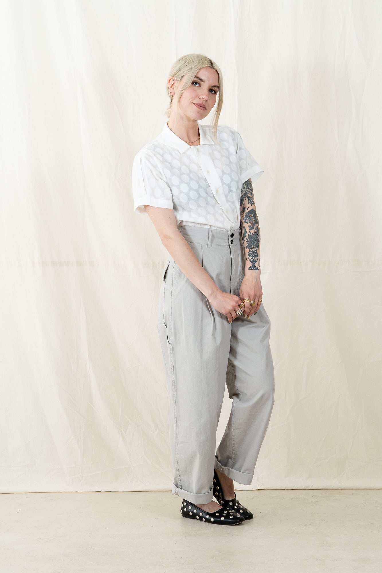 Girls of Dust Cotton Linen British Worker Pant